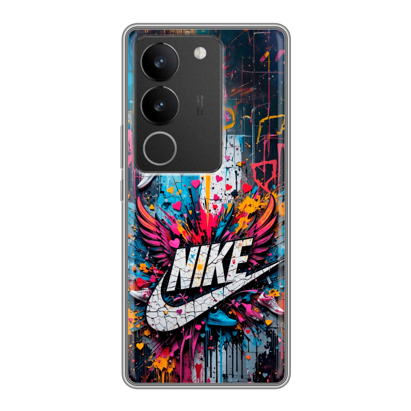 Силиконовый чехол на Vivo S17 с принтом Nike Найк Силиконовый чехол на Vivo S17 с принтом Nike Найк