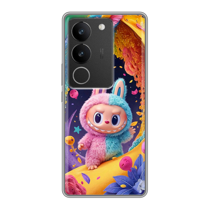 Силиконовый противоударный чехол на Vivo S17 с принтом Labubu Лабубу Силиконовый противоударный чехол на Vivo S17 с принтом Labubu Лабубу