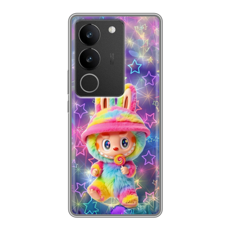 Силиконовый противоударный чехол на Vivo S17 с принтом Labubu Лабубу Силиконовый противоударный чехол на Vivo S17 с принтом Labubu Лабубу
