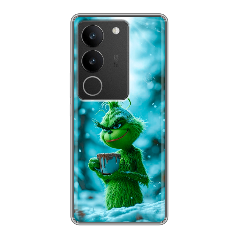 Силиконовый чехол на Vivo S17 с принтом Новый год гринч Силиконовый чехол на Vivo S17 с принтом Новый год гринч