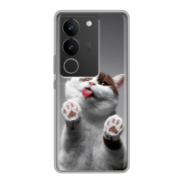 Силиконовый чехол на Vivo S17 Pro с принтом Коты