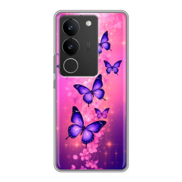 Силиконовый чехол на Vivo S17 Pro с принтом Бабочки Силиконовый чехол на Vivo S17 Pro с принтом Бабочки
