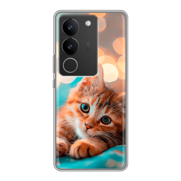 Силиконовый чехол на Vivo S17 Pro с принтом котик