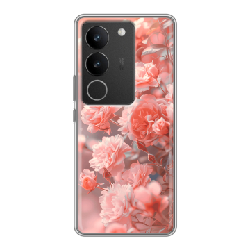 Силиконовый чехол на Vivo S17 Pro с принтом Розы цветы Силиконовый чехол на Vivo S17 Pro с принтом Розы цветы