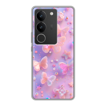 Силиконовый чехол на Vivo S17 Pro с принтом Бабочки Силиконовый чехол на Vivo S17 Pro с принтом Бабочки