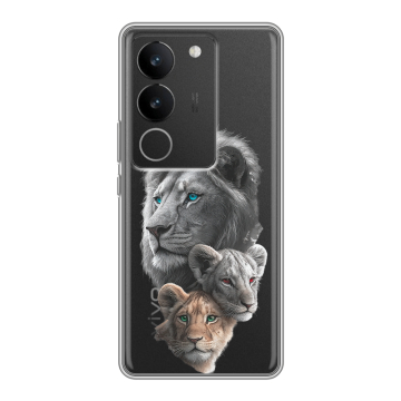Силиконовый чехол на Vivo S17 Pro с принтом Львы