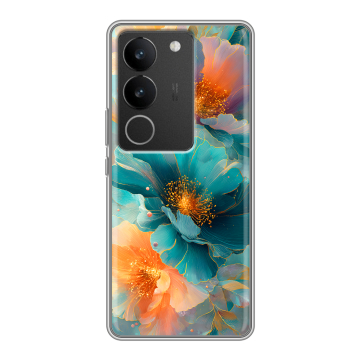 Силиконовый чехол на Vivo S17 Pro с принтом Цветы