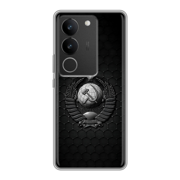 Силиконовый чехол на Vivo S17 Pro с принтом Герб Флаг СССР Силиконовый чехол на Vivo S17 Pro с принтом Герб Флаг СССР