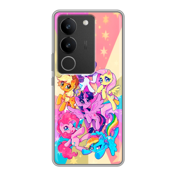 Силиконовый чехол на Vivo S17 Pro с принтом My little pony Дружба чудо Силиконовый чехол на Vivo S17 Pro с принтом My little pony Дружба чудо