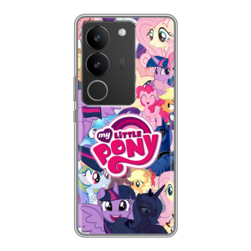 Силиконовый чехол на Vivo S17 Pro с принтом My little pony Дружба чудо Силиконовый чехол на Vivo S17 Pro с принтом My little pony Дружба чудо
