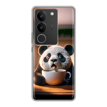 Силиконовый чехол на Vivo S17 Pro с принтом смешная панда