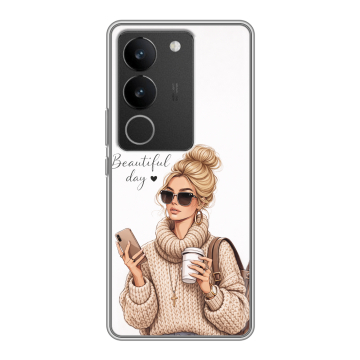 Силиконовый чехол на Vivo S17 Pro с принтом женский Силиконовый чехол на Vivo S17 Pro с принтом женский
