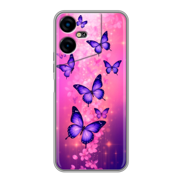 Силиконовый чехол на Tecno Pova Neo 3 с принтом Бабочки Силиконовый чехол на Tecno Pova Neo 3 с принтом Бабочки