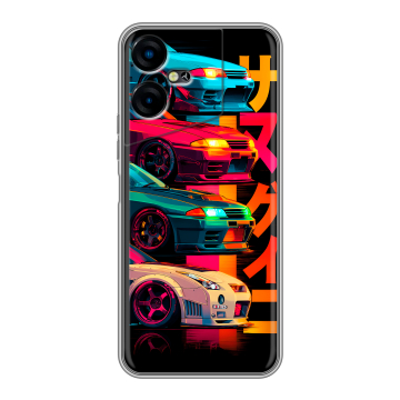 Силиконовый чехол на Tecno Pova Neo 3 с принтом Гоночные машины Силиконовый чехол на Tecno Pova Neo 3 с принтом Гоночные машины