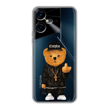 Силиконовый чехол на Tecno Pova Neo 3 с принтом Мишка