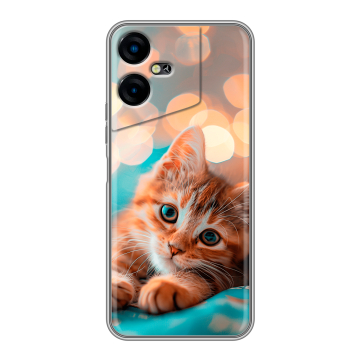 Силиконовый чехол на Tecno Pova Neo 3 с принтом котик