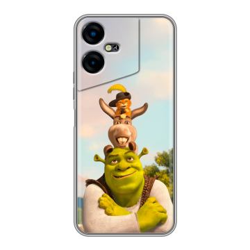Силиконовый чехол на Tecno Pova Neo 3 с принтом Шрек Shrek