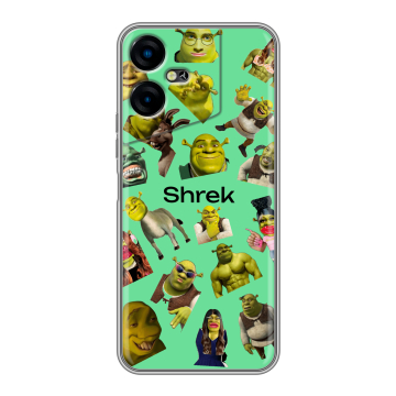 Силиконовый чехол на Tecno Pova Neo 3 с принтом Шрек Shrek