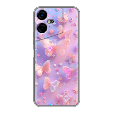 Силиконовый чехол на Tecno Pova Neo 3 с принтом Бабочки Силиконовый чехол на Tecno Pova Neo 3 с принтом Бабочки