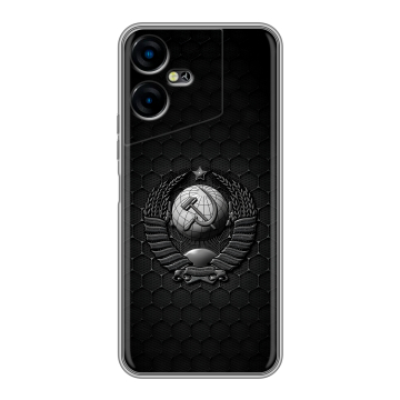 Силиконовый чехол на Tecno Pova Neo 3 с принтом Герб Флаг СССР Силиконовый чехол на Tecno Pova Neo 3 с принтом Герб Флаг СССР