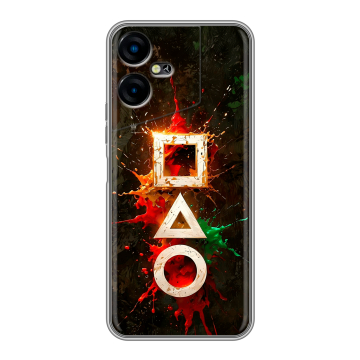 Силиконовый чехол на Tecno Pova Neo 3 с принтом Squid Game Игра кальмара