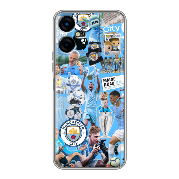 Силиконовый чехол на Tecno Pova Neo 3 с принтом Man City Манчестер Сити