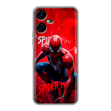 Силиконовый чехол на Tecno Pova Neo 3 с принтом Spiderman Человек паук Силиконовый чехол на Tecno Pova Neo 3 с принтом Spiderman Человек паук