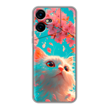 Силиконовый чехол на Tecno Pova Neo 3 с принтом Красивый кот