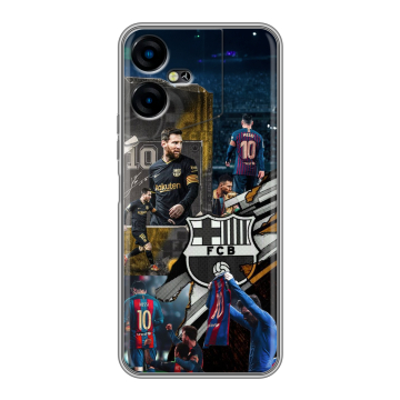 Силиконовый чехол на Tecno Pova Neo 3 с принтом Messi Barcelona Силиконовый чехол на Tecno Pova Neo 3 с принтом Messi Barcelona