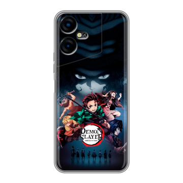 Силиконовый чехол на Tecno Pova Neo 3 с принтом Demon Slayer Клинок рассекающий демонов Силиконовый чехол на Tecno Pova Neo 3 с принтом Demon Slayer Клинок рассекающий демонов