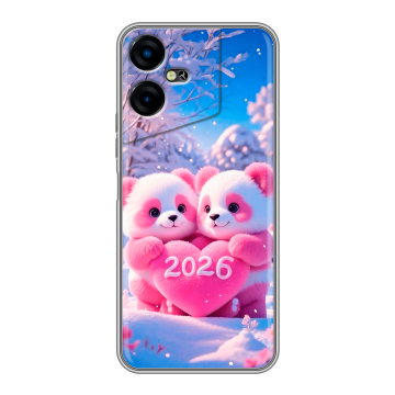 Силиконовый чехол на Tecno Pova Neo 3 с принтом Новый год