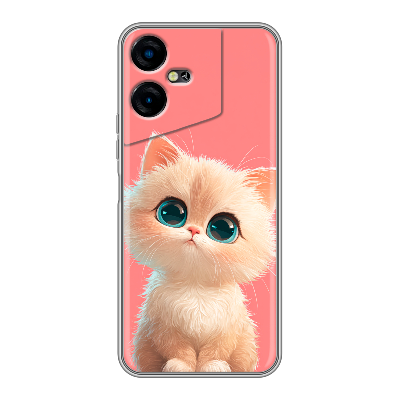 Силиконовый чехол на Tecno Pova Neo 3 с принтом Розовый котенок Силиконовый чехол на Tecno Pova Neo 3 с принтом Розовый котенок