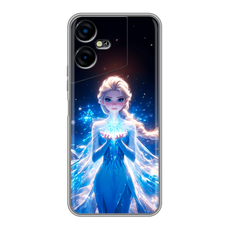 Силиконовый чехол на Tecno Pova Neo 3 с принтом Холодное сердце Frozen Силиконовый чехол на Tecno Pova Neo 3 с принтом Холодное сердце Frozen