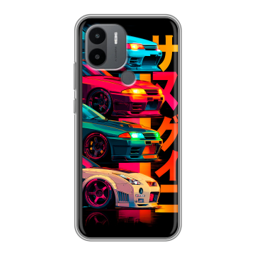Силиконовый чехол на Xiaomi Poco C51 с принтом Гоночные машины Силиконовый чехол на Xiaomi Poco C51 с принтом Гоночные машины