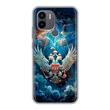Силиконовый чехол на Xiaomi Poco C51 с принтом Герб флаг России