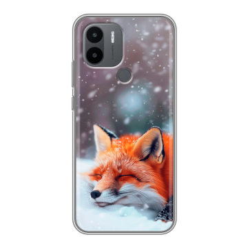 Силиконовый чехол на Xiaomi Poco C51 с принтом лиса Силиконовый чехол на Xiaomi Poco C51 с принтом лиса