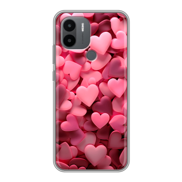 Силиконовый чехол на Xiaomi Poco C51 с принтом розовые сердечки