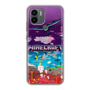 Силиконовый чехол на Xiaomi Poco C51 с принтом Майнкрафт Minecraft