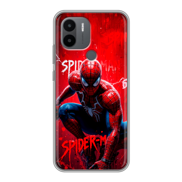 Силиконовый чехол на Xiaomi Poco C51 с принтом Spiderman Человек паук