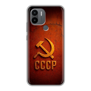 Силиконовый чехол на Xiaomi Poco C51 с принтом Флаг Герб СССР