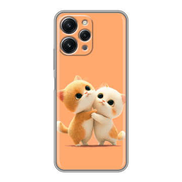 Силиконовый чехол на Xiaomi RedMi 12 с принтом Милые котики Силиконовый чехол на Xiaomi RedMi 12 с принтом Милые котики