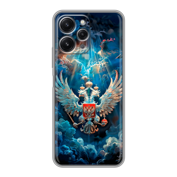 Силиконовый чехол на Xiaomi RedMi 12 с принтом Герб флаг России Силиконовый чехол на Xiaomi RedMi 12 с принтом Герб флаг России