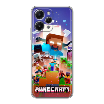 Силиконовый чехол на Xiaomi RedMi 12 с принтом Майнкрафт Minecraft Силиконовый чехол на Xiaomi RedMi 12 с принтом Майнкрафт Minecraft