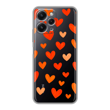 Силиконовый чехол на Xiaomi RedMi 12 с принтом Сердечки Силиконовый чехол на Xiaomi RedMi 12 с принтом Сердечки