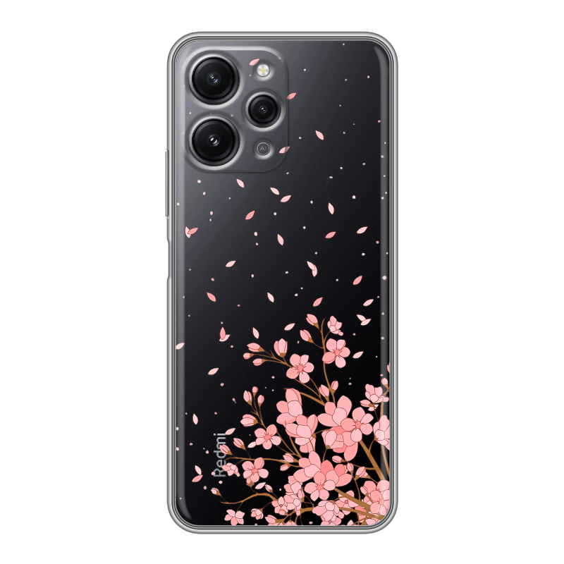 Силиконовый чехол на Xiaomi RedMi 12 с принтом Ветка сакуры Силиконовый чехол на Xiaomi RedMi 12 с принтом Ветка сакуры