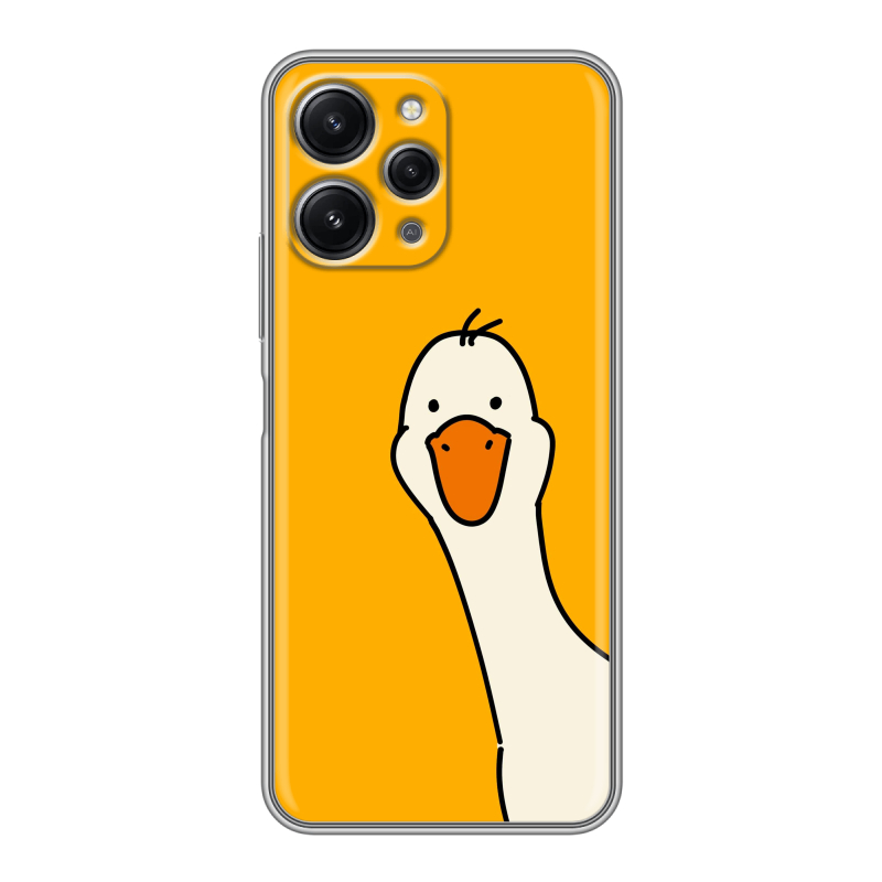 Силиконовый противоударный чехол на Xiaomi RedMi 12 с принтом Утка Силиконовый противоударный чехол на Xiaomi RedMi 12 с принтом Утка