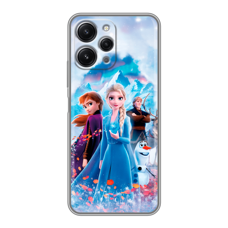 Силиконовый чехол на Xiaomi RedMi 12 с принтом Холодное сердце Frozen Силиконовый чехол на Xiaomi RedMi 12 с принтом Холодное сердце Frozen