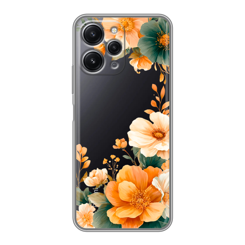 Силиконовый чехол на Xiaomi RedMi 12 с принтом Цветы принт Силиконовый чехол на Xiaomi RedMi 12 с принтом Цветы принт