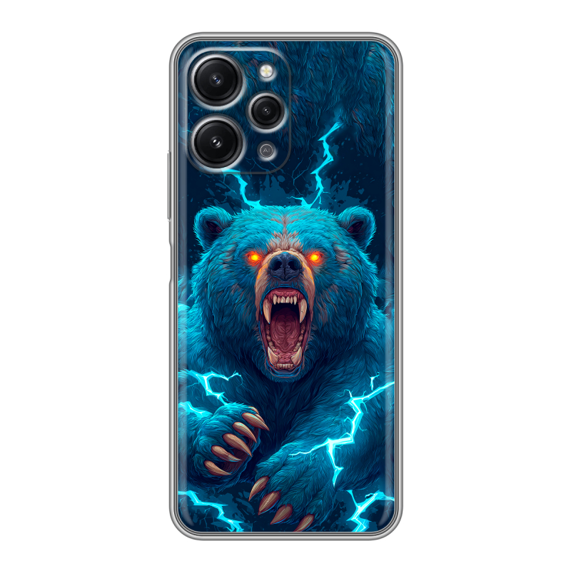 Силиконовый чехол на Xiaomi RedMi 12 с принтом Медведь Силиконовый чехол на Xiaomi RedMi 12 с принтом Медведь