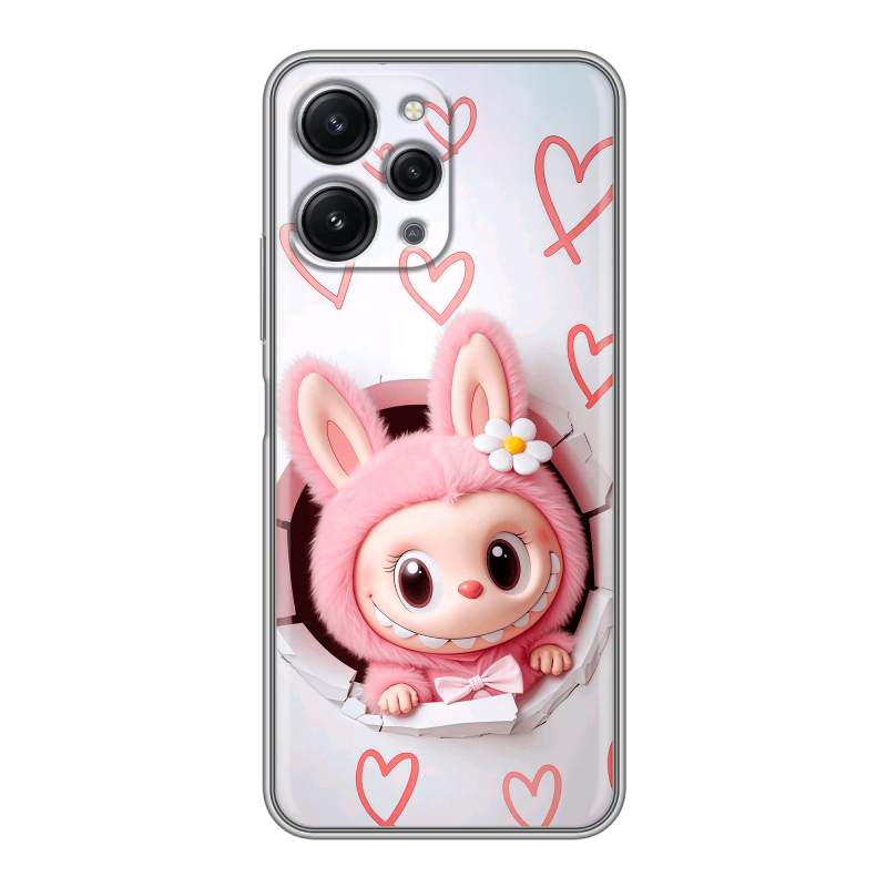 Силиконовый чехол на Xiaomi RedMi 12 с принтом Labubu Лабубу Силиконовый чехол на Xiaomi RedMi 12 с принтом Labubu Лабубу